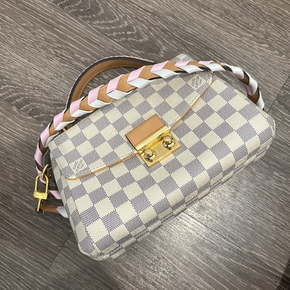 RARE Louis Vuitton Damier Azur Braided Croisette Rose - Picture 4 of 15
